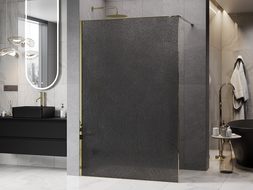 Mexen Kioto Walk-in zuhanyfal 70 x 200 cm, crackle grafit 12 mm, arany - 800-070-101-50-44-X