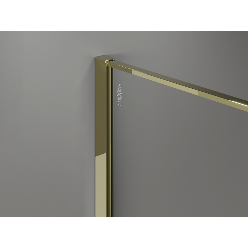 Mexen Kioto perete de duș Walk-in 70 x 200 cm, crackle grafit 12 mm, auriu - 800-070-101-50-44-X
