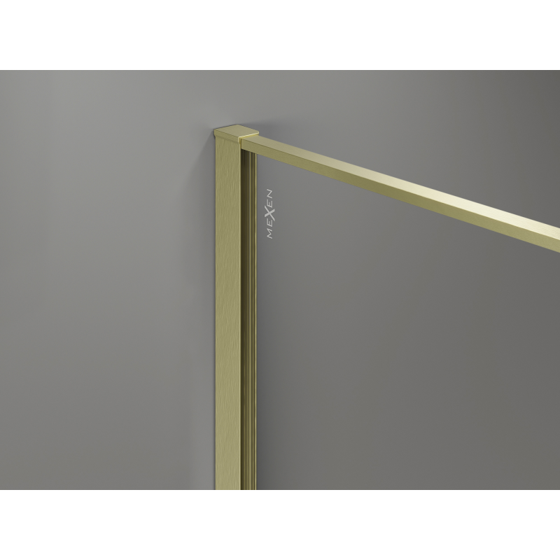 Mexen Kioto Walk-in zuhanyfal 150 x 200 cm, grafit repedés 12 mm, arany kefe - 800-150-101-55-44-X