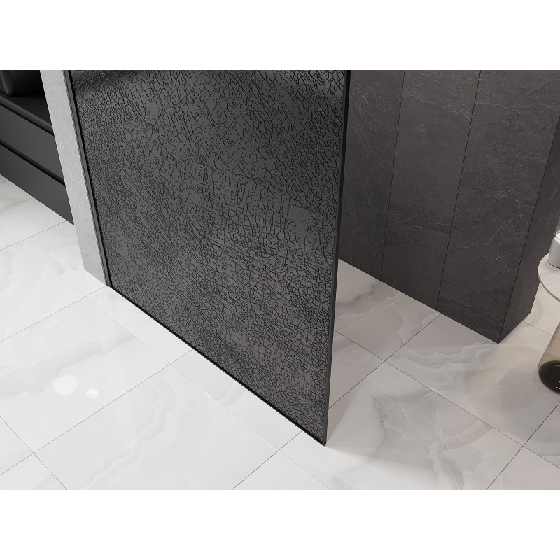 Mexen Kioto Walk-in zuhanyfal 110 x 200 cm, crackle grafit 12 mm, gun gray kefe - 800-110-101-66-44-X