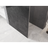 Mexen Kioto Walk-in zuhanyfal 160 x 200 cm, crackle grafit 12 mm, csiszolt nikkel - 800-160-101-97-44-X