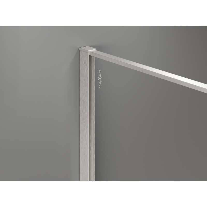 Mexen Kioto panou de duș Walk-in 90 x 200 cm, crackle grafit 12 mm, nichel periat - 800-090-101-97-44-X