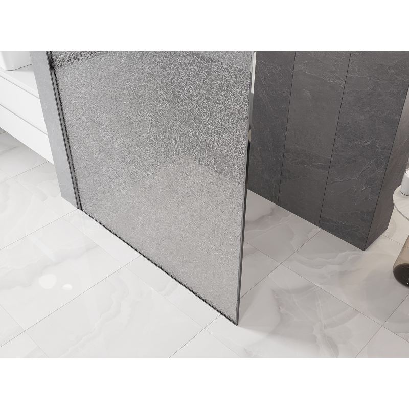Mexen Kioto perete de duș Walk-in 100 x 200 cm, crackle transparent 12 mm, crom - 800-100-101-01-04-X