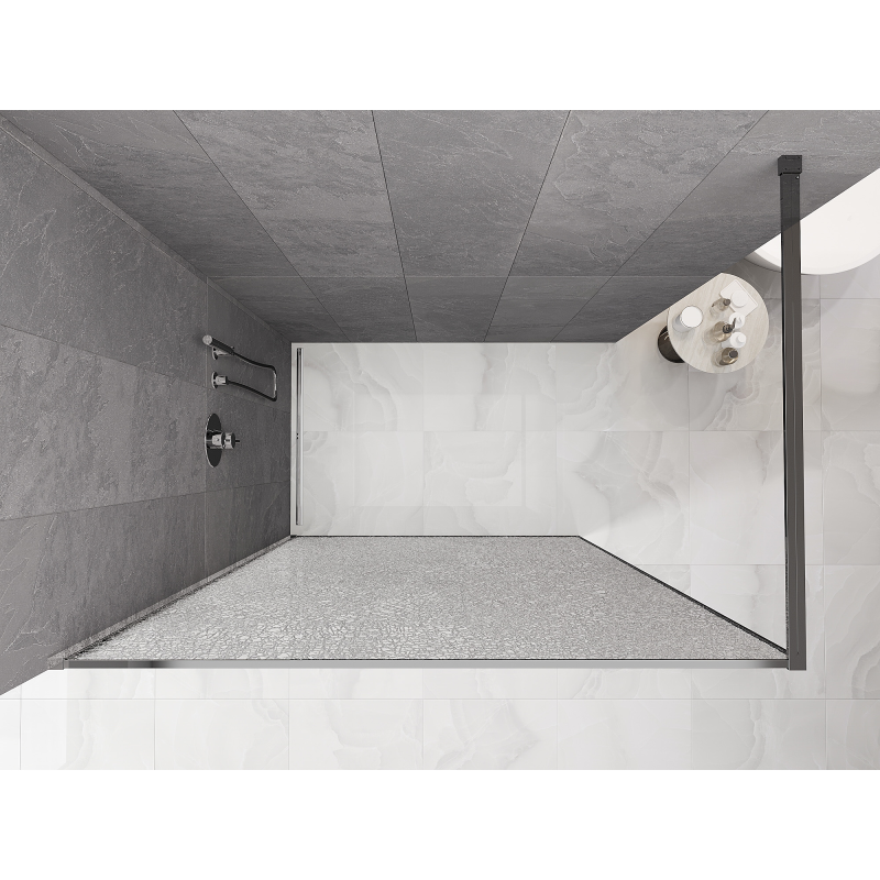 Mexen Kioto Walk-in zuhanyfal 110 x 200 cm, áttetsző repedezés 12 mm, króm - 800-110-101-01-04-X
