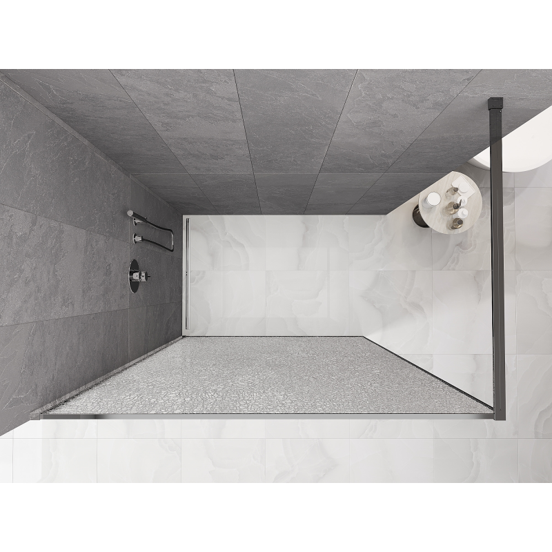 Mexen Kioto perete de duș Walk-in 130 x 200 cm, crackle transparent 12 mm, crom - 800-130-101-01-04-X