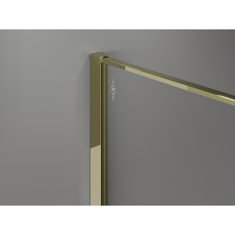 Mexen Kioto partiție de duș Walk-in 70 x 200 cm, crackle transparent 12 mm, aurie - 800-070-101-50-04-X