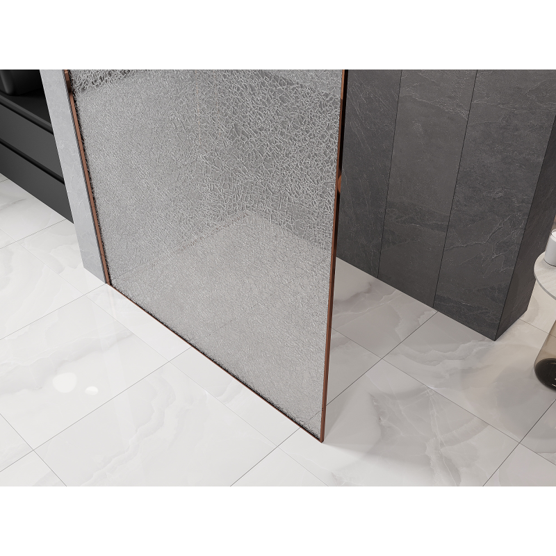 Mexen Kioto perete de duș Walk-in 110 x 200 cm, crackle transparent 12 mm, aur roz - 800-110-101-60-04-X