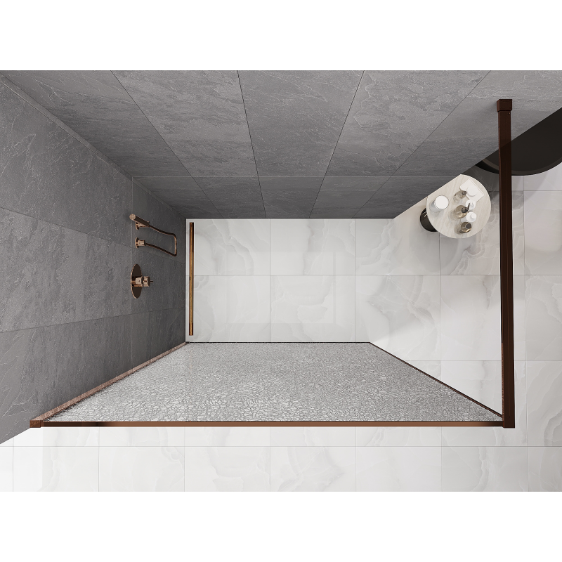 Mexen Kioto perete de duș Walk-in 120 x 200 cm, crackle transparent 12 mm, aur roz - 800-120-101-60-04-X