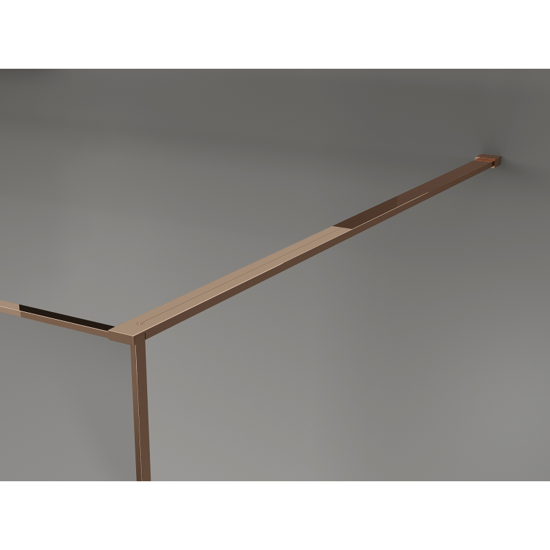Mexen Kioto panou de duș Walk-in 130 x 200 cm, crackle transparent 12 mm, aur roz - 800-130-101-60-04-X