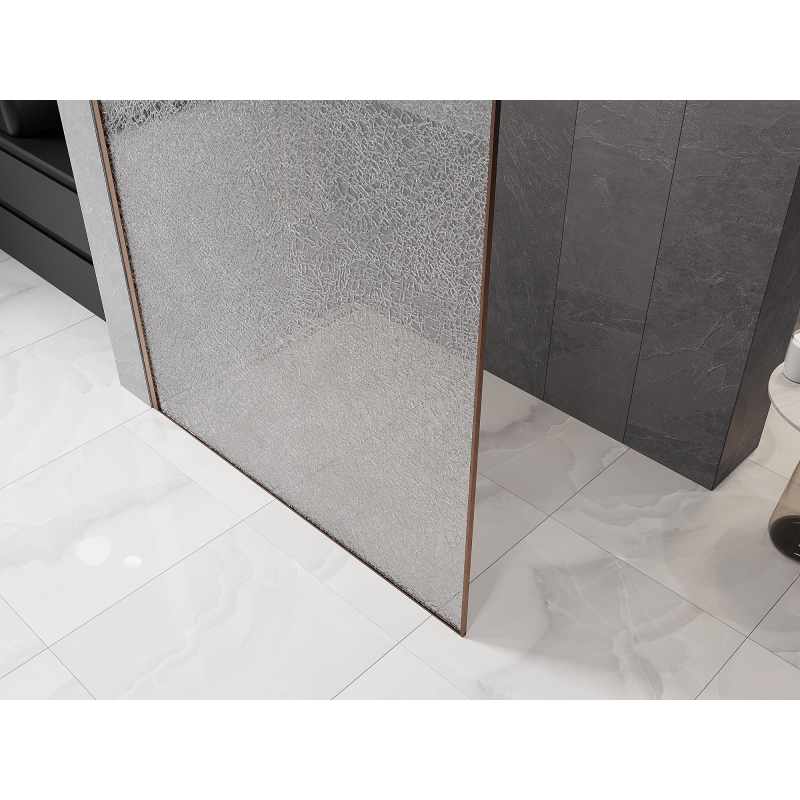 Mexen Kioto perete de duș Walk-in 80 x 200 cm, crackle transparent 12 mm, cupru periat - 800-080-101-65-04-X