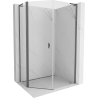 Mexen Mist L cabină de duș pentagonală asimetrică cu uși batante 80x100 cm transparent gri armă periat