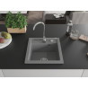 Mexen Vito chiuvetă de granit cu 1 compartiment cu baterie de bucătărie Telma, gri - 6503-71-670200-00