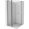 Mexen Mist L cabina de duș pentagonală cu ușă batantă 100 x 100 cm, transparentă, gri armă periat - 8A8L-100-100-66-00