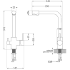 Chiuvetă de granit Mexen Bruno 1-compartiment cu picurător și baterie de bucătărie Duero, negru pătat - 6513-76-671600-70-B