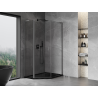 Mexen Mist L cabina de duș asimetrică pentagonală cu ușă batantă 80 x 100 cm, transparentă, metal armat