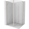 Mexen Mist L cabina de duș pentagonală asimetrică cu ușă batantă 90 x 80 cm transparent nichel periat - 8A8L-090-080-97-00