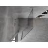 Mexen Mist L cabina de duș pentagonală asimetrică cu ușă batantă 90 x 100 cm transparent nichel periat