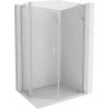 Mexen Mist L cabina de duș pentagonală asimetrică cu ușă batantă 90 x 100 cm transparent nichel periat