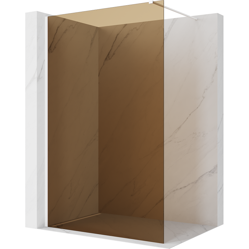 Mexen Kioto perete de duș Walk-in 110 x 200 cm, bronz 8 mm, alb - 800-110-101-20-32