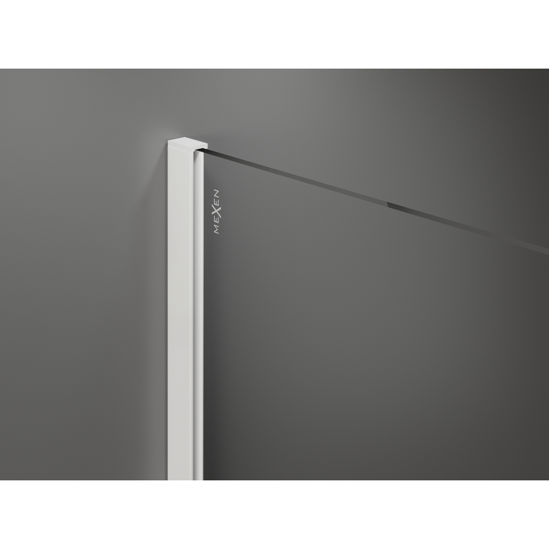 Mexen Kioto 130 x 200 cm-es Walk-in zuhanyfal, bronz 8 mm, fehér - 800-130-101-20-32