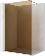 Mexen Kioto Walk-in zuhanyfal 90 x 200 cm, 8 mm bronz, arany kefézett - 800-090-101-55-32