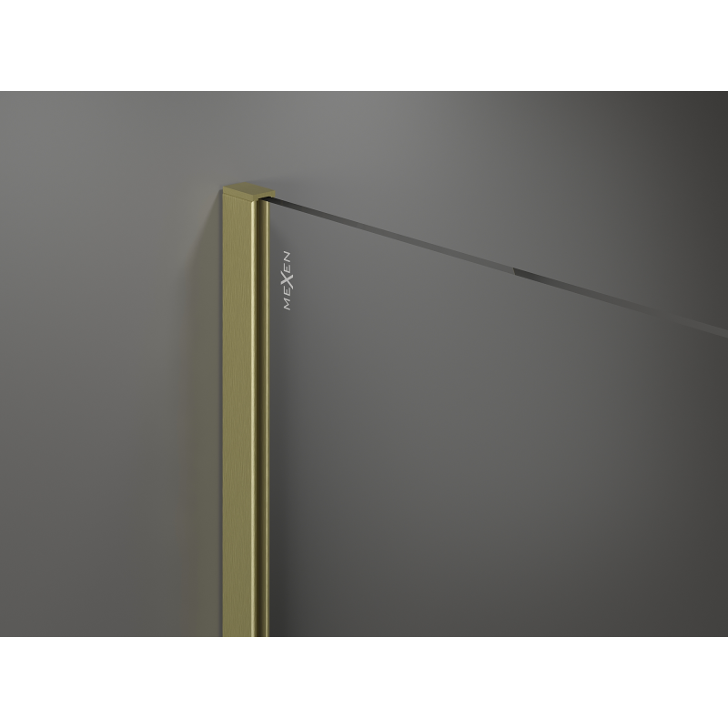 Mexen Kioto Walk-in zuhanyfal 130 x 200 cm, 8 mm bronz, arany szálcsiszolt - 800-130-101-55-32