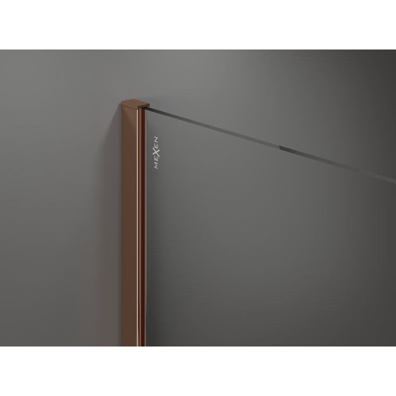 Mexen Kioto Walk-in zuhanyfal 130 x 200 cm, bronz 8 mm, rózsaszín arany - 800-130-101-60-32