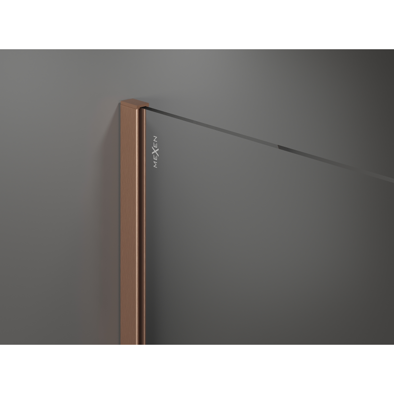 Mexen Kioto Walk-in zuhanyfal 70 x 200 cm, bronz 8 mm, csiszolt réz - 800-070-101-65-32
