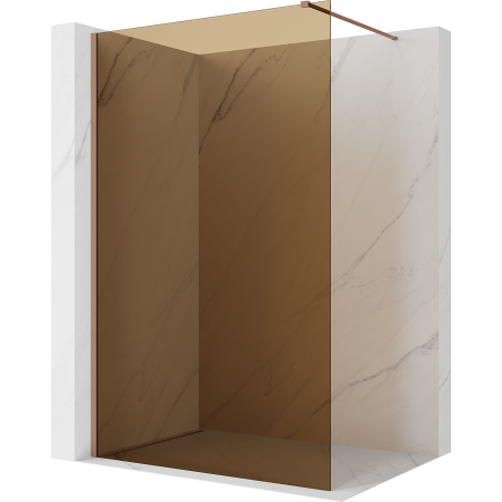 Mexen Kioto Walk-in zuhanyfal 70 x 200 cm, bronz 8 mm, csiszolt réz - 800-070-101-65-32
