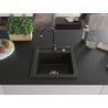 Mexen Vito Chiuvetă de granit cu 1 compartiment și baterie de bucătărie Telma, Neagră/Auriu metalic - 6503-75-670200-70
