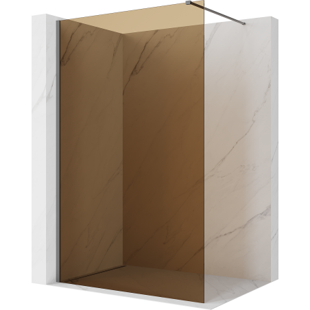 Mexen Kioto Walk-in zuhanyfal 130 x 200 cm, bronz 8 mm, gun metal - 800-130-101-95-32