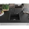Mexen Vito chiuvetă de bucătărie din granit cu 1 compartiment și baterie Telma, negru - 6503-77-670200-70