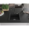 Mexen Vito Chiuvetă de granit cu 1 compartiment și baterie de bucătărie Telma, Neagră - 6503-77-670200-70
