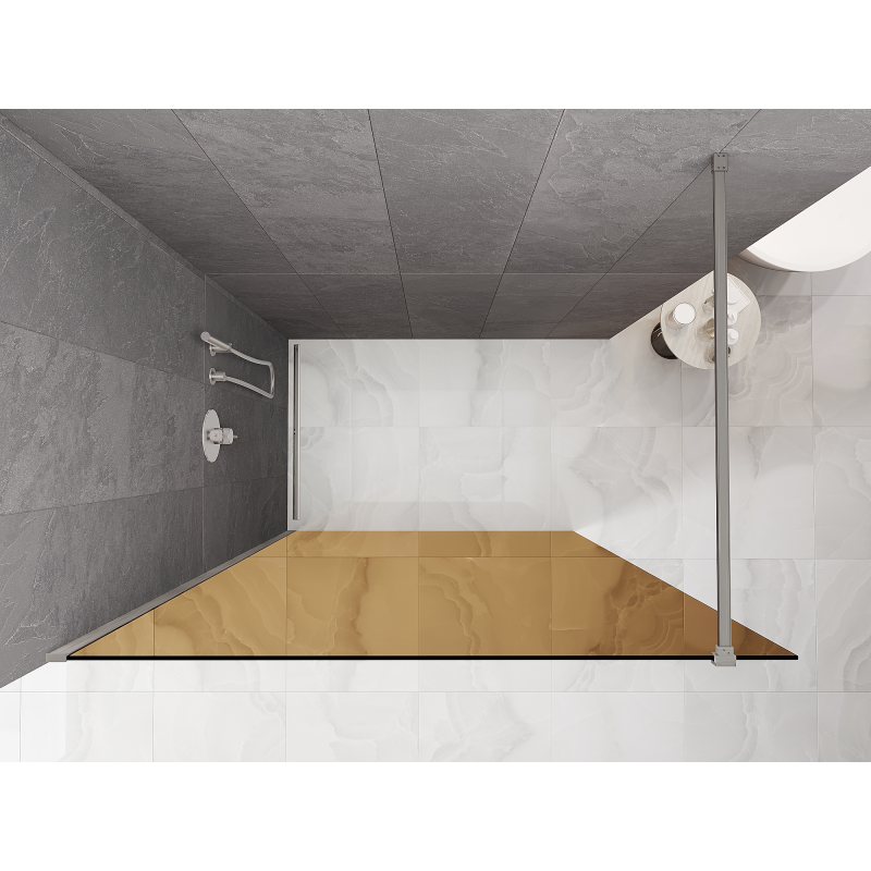Mexen Kioto Walk-in zuhanyfal 70 x 200 cm, bronz 8 mm, matt nikkel - 800-070-101-97-32