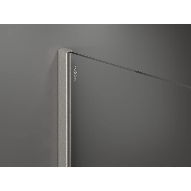 Mexen Kioto Walk-in zuhanyfal 130 x 200 cm, bronz 8 mm, matt nikkel - 800-130-101-97-32