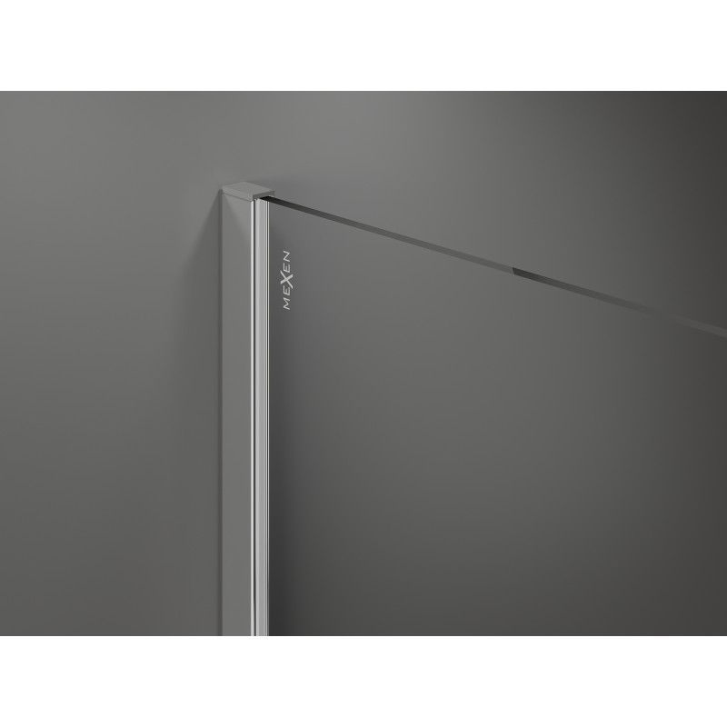 Mexen Kioto+ 70 x 200 cm-es, 8 mm-es barna, króm walk-in zuhanyfal polccal - 800-070-121-01-32