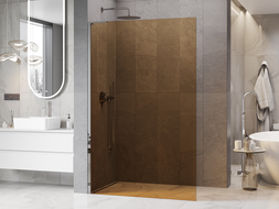 Mexen Kioto L Walk-in zuhanyfal 110 x 200 cm, barna, króm - 800-110-103-01-32