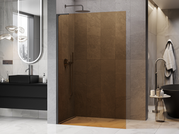 Mexen Kioto L Walk-in zuhanyfal 80 x 200 cm, bronz, gun gray kefélt - 800-080-103-66-32