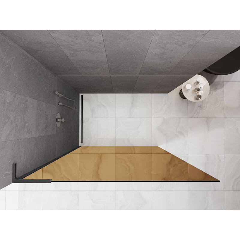 Mexen Kioto L perete de duș Walk-in 90 x 200 cm, bronz, gri armă periat - 800-090-103-66-32