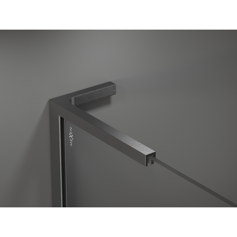 Mexen Kioto L Walk-in zuhanyfal 110 x 200 cm, barna, szálcsiszolt gun szürke - 800-110-103-66-32