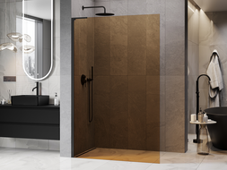 Mexen Kioto L Walk-in zuhanyfal 80 x 200 cm, bronz, fekete - 800-080-103-70-32