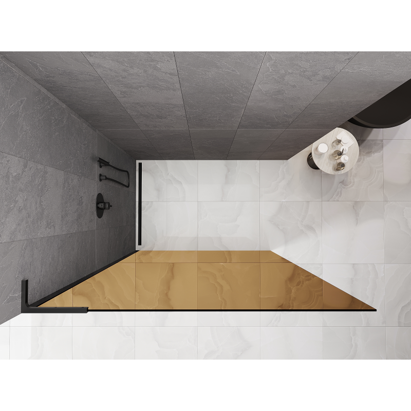 Mexen Kioto L Walk-in zuhanyfal 120 x 200 cm, bronz, fekete - 800-120-103-70-32