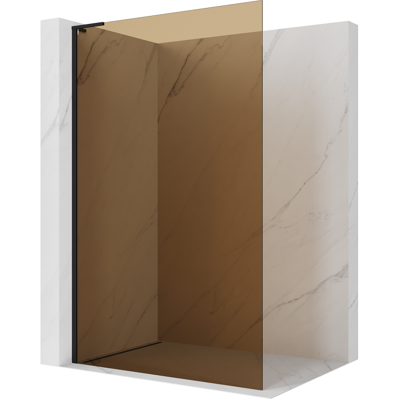 Mexen Kioto L perete de duș Walk-in 120 x 200 cm, bronz, negru - 800-120-103-70-32