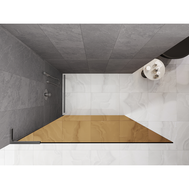 Mexen Kioto L Walk-in zuhanyfal 100 x 200 cm, bronz, gun metal - 800-100-103-95-32