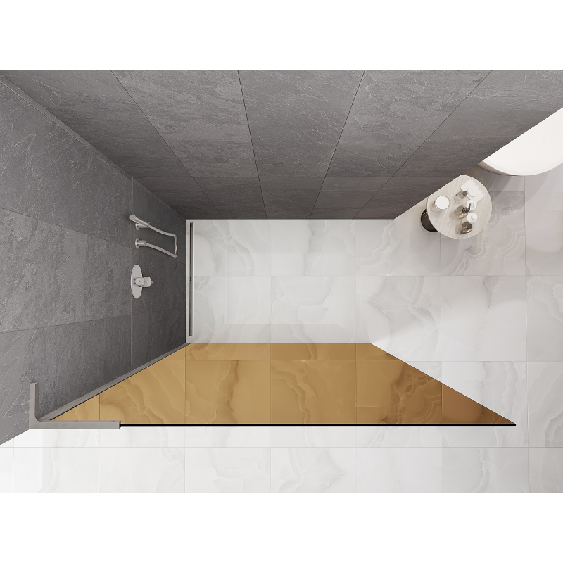 Mexen Kioto L Walk-in zuhanyfal 80 x 200 cm, bronz, kefélt nikkel - 800-080-103-97-32