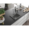 Mexen Milo chiuvetă de granit cu 1 compartiment cu baterie de bucătărie Telma, gri - 6505-71-670200-00