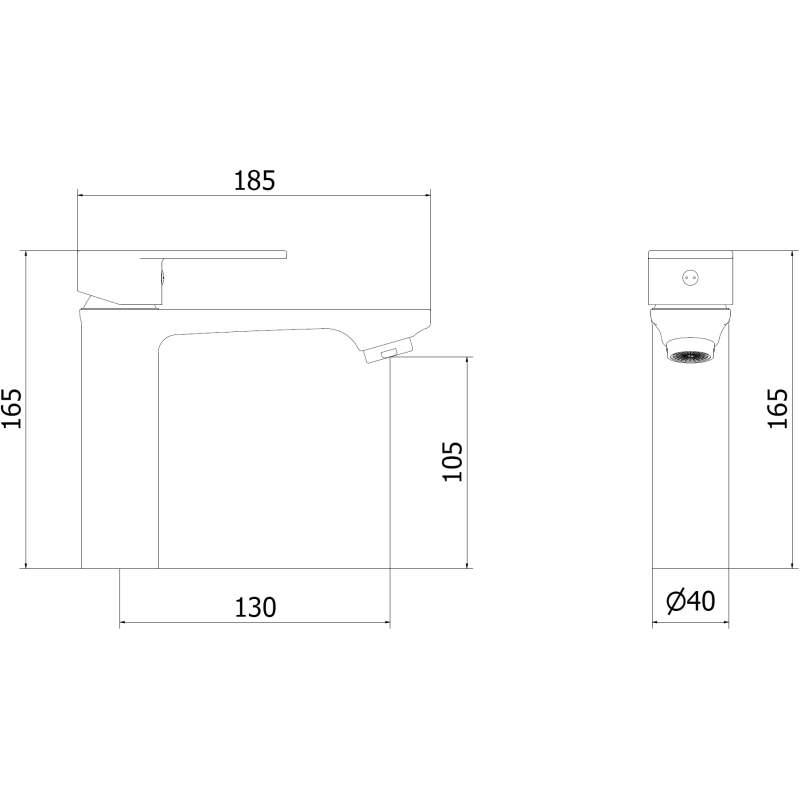 Mexen Royo baterie de lavoar, gri oțel periat - 72200-66