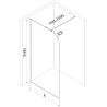 Mexen Kioto-P perete de duș Walk-in 70 x 200 cm, transparent 8 mm, crom - 800-070-101-01-00-P