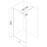 Mexen Kioto-P Walk-in zuhanyfal 100 x 200 cm, átlátszó 8 mm, króm - 800-100-101-01-00-P