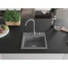 Mexen Milo chiuvetă de granit cu 1 cuvă și baterie de bucătărie Telma, gri - 6505-71-670200-71